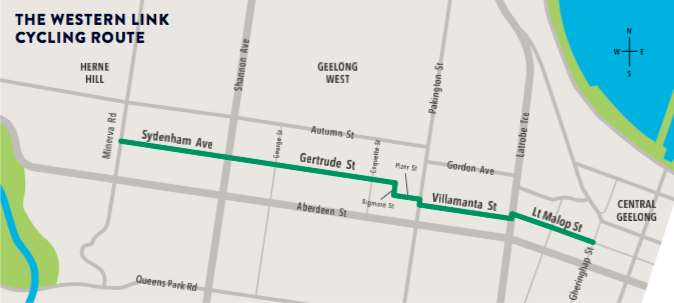 Geelong bike plan map – west