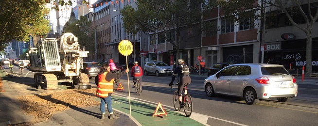 Construction blocks bike lane