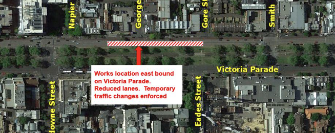 Victoria Parade closure map