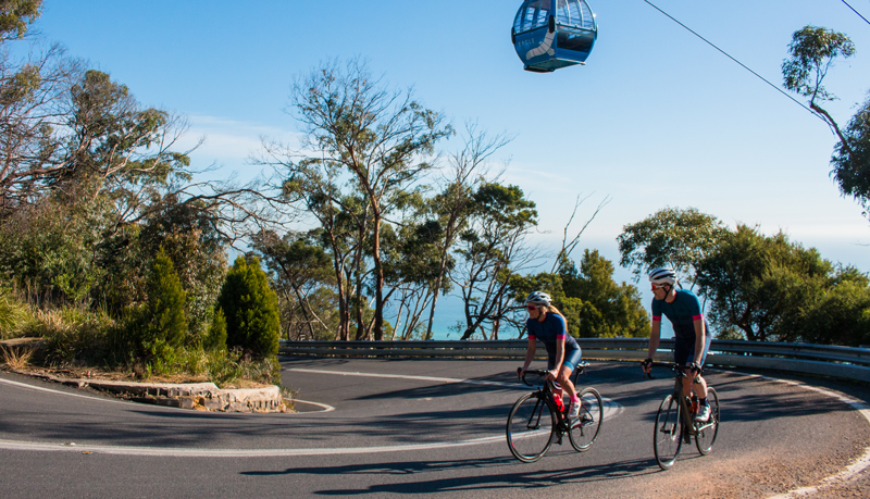 Climbing Arthurs seat in the United Energy Around the Bay 300km ride