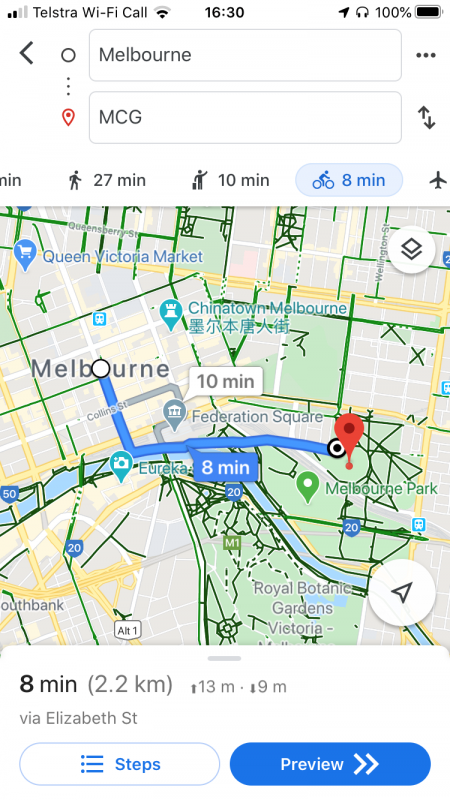 Bike directions - Google Maps