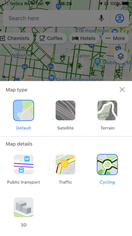 Adding a cycling layer - Google Maps