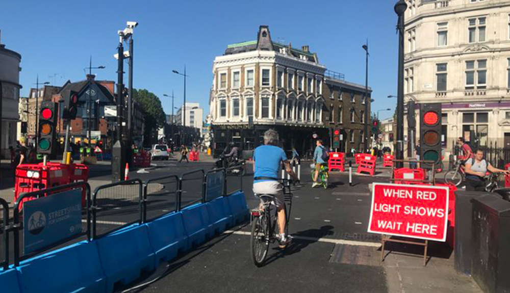 London separated bicycle lanes