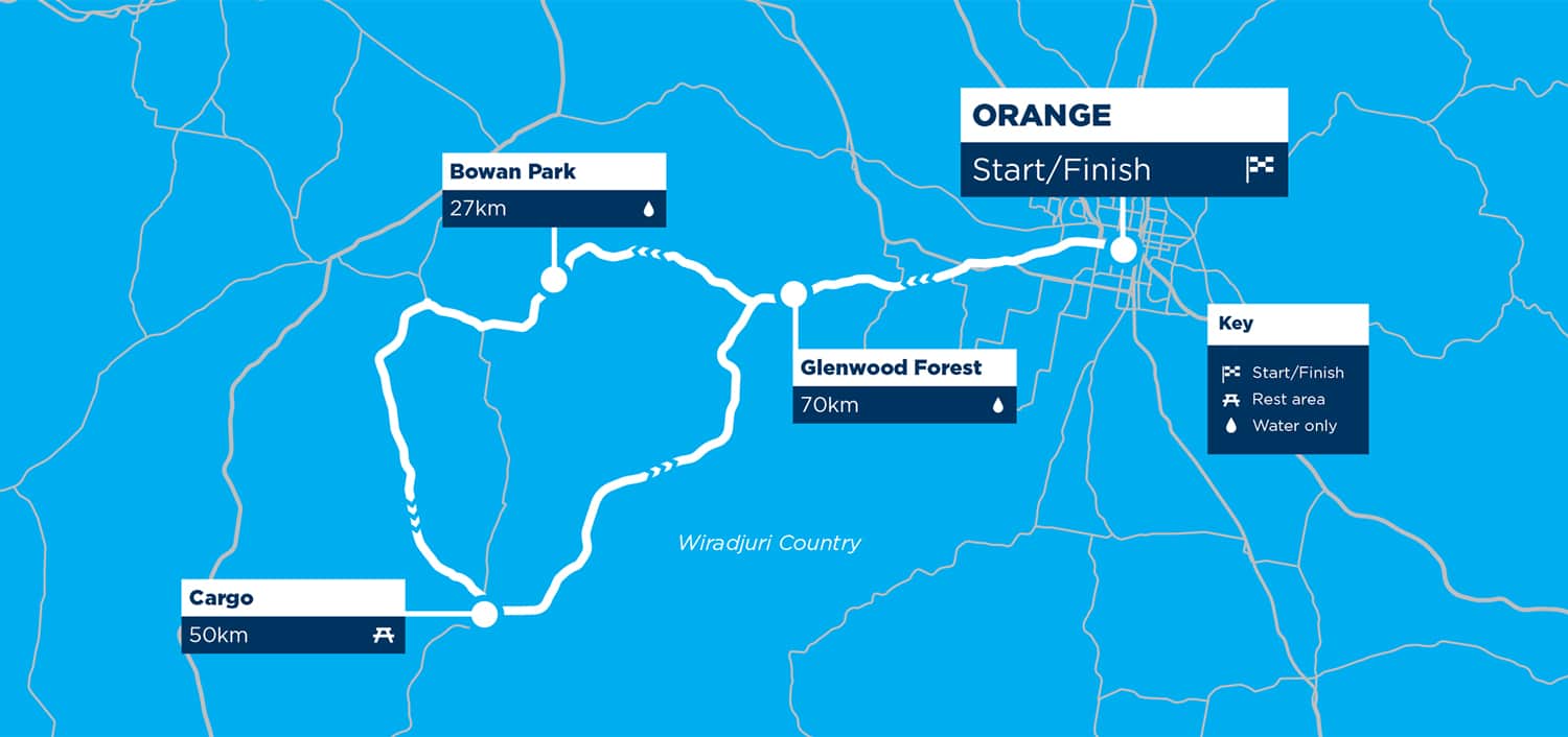 Newcrest Orange Challenge - 88km map