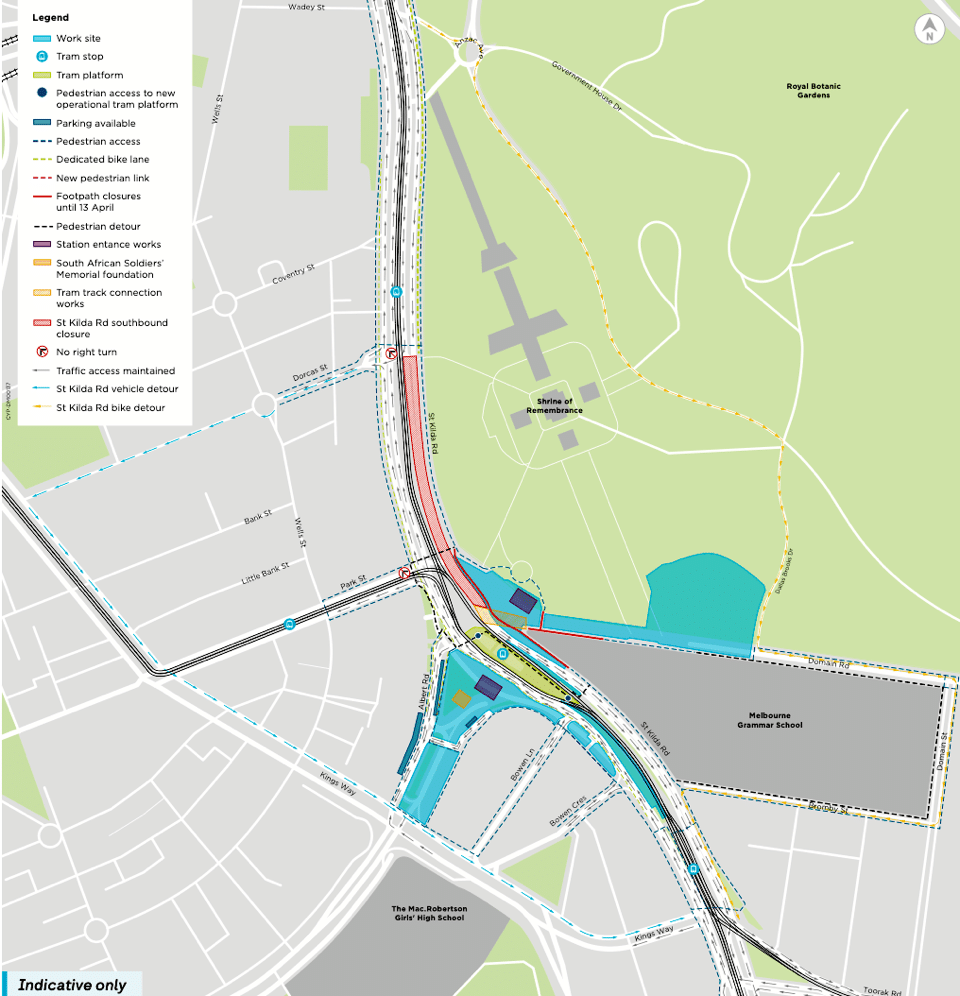 St Kilda Road bike lane closures Bicycle Network